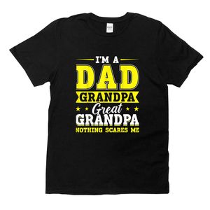 T-shirts pour hommes Hommes Je suis un papa fier Grand-père Rien ne me fait peur Citations T-shirt T-shirt noir Tops en coton T-shirt décontracté Vêtements en drap 230807