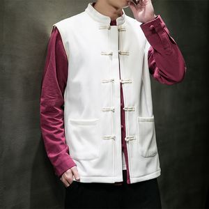 Gilets pour hommes 2023 Tang costume mâle haut Madarin col traditionnel chinois vêtements hommes coton lin rétro Hanfu gilet 230909