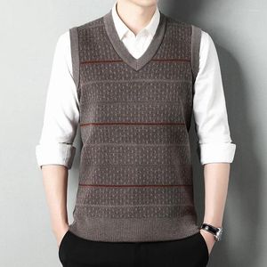 Gilets pour hommes Automne Vêtements pour hommes Business Casual Débardeur Imprimé Pull tricoté