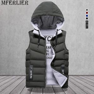 Gilets pour hommes Marque Gilet Hiver Vestes sans manches Down Hommes À Capuchon Chaud 2023 Casual Outwear Chapeau Détachable Extérieur