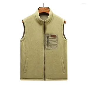 Chalecos para hombres Browon Polar Vest Vest Men Jacket de color sólido