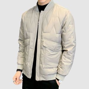 Chalecos para hombre, chaqueta de plumón informal, moda de invierno, cuello de béisbol corto, abrigo de pato blanco grueso ligero y cálido para hombre 221201