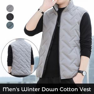 Gilets pour hommes Mode Hommes Automne Hiver Gilet Gilet Down Coton Matelassé Style Coréen Homme Casual Veste Sans Manches Manteaux Taille M-5XL