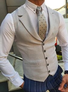 Hommes gilets hommes costume gilet argent gris col tailleur simple boutonnage homme Gentleman affaires gilet pour hommes robe de mariée 2023