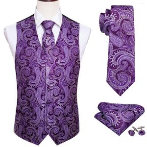Chalecos para hombres traje para hombres chaleco chaleco púrpura paisley colmillo de bolsillo de corbata de bolsillo para fiesta de bodas Barry.wang