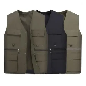 Gilets pour hommes Pograph Gilet Lâche Plus Taille Dressing Coupe décontractée Veste globale à simple boutonnage Veste Hommes Travail pour la randonnée