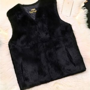 Gilets pour hommes gilet en fourrure de lapin véritable manteau pour hommes mâle herbe épaisse peau intégrale Z410 230320