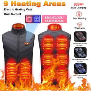 Gilets pour hommes Veste chauffante USB Femmes Hommes Lavable Gilet chauffant électrique rechargeable imperméable à l'eau 3 niveaux de chauffage Vêtements thermiques pour le ski 231128