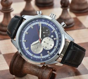 Watch masculin watch masculin six broches Tous cadrans travail quartz watch de haute qualité Top Luxury Timing Code montre la courroirie horloge