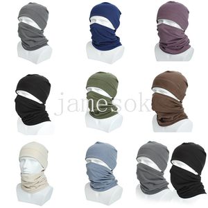 Conjunto de gorro y bufanda para montar en deportes de lana a prueba de viento y al aire libre con cuello cálido para hombres y mujeres, 9 colores DD483