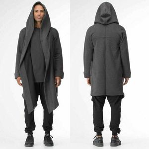 Hommes Laine Mélanges Hommes Vêtements Outwear Hiver Unisexe Casual Point Ouvert À Capuche Longue Cape Cape Manteau Hommes Femmes Solide Poche Lâche Horloge Manteau HKD230718