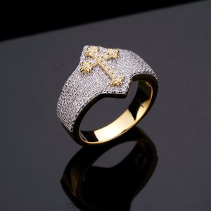 Anillo de plata S925 para hombre, anillo cruzado de circón con micro diamante, prisma de circón de alta calidad