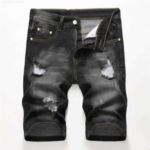 Hombres delgados Vaqueros zurdos pantalones cortos de mezclilla jeans diseñador estilista desgastado agujeros retro pantalones cortos grandes tamaño 42 pantalones jb3wqm7