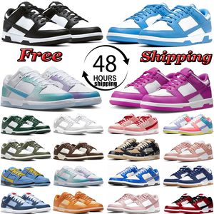 Chaussures de course designer Low Mens Sneakers de livraison gratuite Panda Lotns Rose Blue Chill Gris Gray Medium Olive Court Purple Orange Paisley Femmes Sports Trainers Sports 36-47