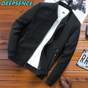 Chaqueta informal de primavera y otoño para hombre, abrigo inglés con cuello levantado, negocios sencillos, a prueba de viento, comodidad que combina con todo, talla 8XL 211110