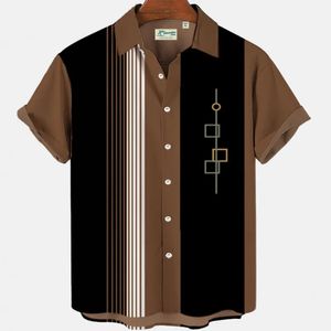 Hommes Stripe Blouse élégante Couleur Impression Idoles Vêtements Robe Football Manches courtes Casual Boutons de manchette sociaux Chemises de mode surdimensionnées 240109