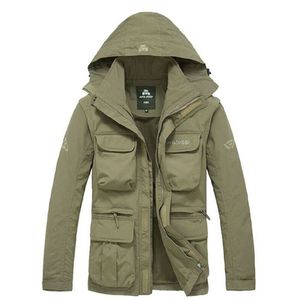 Hommes Tactical Veste Automne rapide Dry 2-en-1 XXXL Style militaire de style militaire Mâle Multi Poches Multi Poches Capuche à capuche Étanche Étanche 211217