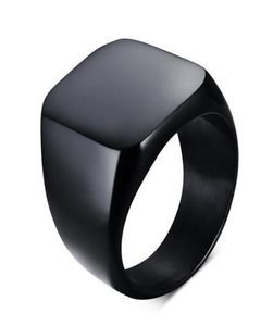 Anillo de titanio para hombre, diseño breve, moda, acero inoxidable 316L, anillo negro Punk, anillo de compromiso de boda Utr81365355295
