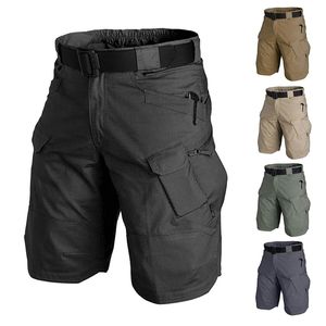 Pantalones cortos tácticos militares urbanos para hombre, impermeables, resistentes al desgaste, para exteriores, de carga, de secado rápido, con varios bolsillos, de talla grande, para senderismo, 220704