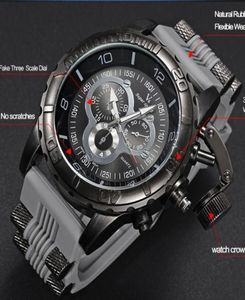 Hommes Watch 2023 V6 Super Speed Silicone Quartz 3D Surface Male Hour Horloge analogique Military Big Dial Sport Man Watch2670943