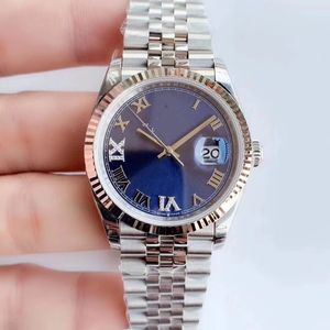 Hombres Reloj Fábrica Platino 40 mm Día-Fecha Azul hielo Árabe Esfera rara Números de moda automáticos Reloj Relojes mecánicos plegables 28132022