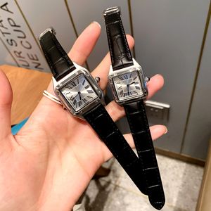 Relojes para hombres Movimiento de cuarzo Reloj de vestir para mujeres Batería japonesa Correa de cuero Caja de dos piezas Reloj de pulsera de diseño resistente al agua Reloj informal Montre de Luxe