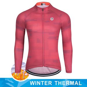 Hommes Hiver Fleece Thermal Cycling Cothes Bicycle Outdoor Vêtements à manches longues Jerseys Ciclismo Veste chaude 240410
