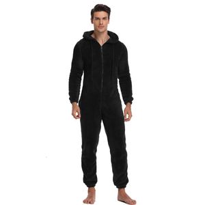 Hommes hiver chaud Teddy polaire point Onesie moelleux vêtements de nuit sommeil salon pyjama combinaisons à capuche Onesies pour hommes adultes 240110