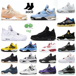 Hombres mujeres 4s 4 zapatos de baloncesto Red Thunder Shimmer Shimmer Wild Things University Blue White Oreo court purple Tour Yellow Starfish para hombre entrenadores 5.5-13