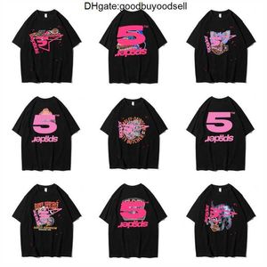 Camiseta con estampado de tela de araña para hombre y mujer, camiseta con estampado de espuma de la mejor calidad, camisetas a la moda, camiseta rosa Young Thug Sp5der 555555 OPAL