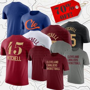 Hommes Femmes Marque Fans Chemises de basket-ball 45 Mitchell 10 Darius Garland James Clevelands Tops Tees Adulte Lady Sport T-shirt à manches courtes American Street Vêtements décontractés