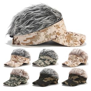 Gorra de Golf de camuflaje para hombre y mujer, sombrero con sombrilla para el pelo de estilo falso, gorros ajustables para acampar, senderismo, deportes al aire libre