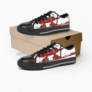 heren dames doe-het-zelf aangepaste schoenen lage canvas skateboard sneakers drievoudig zwart maatwerk uv-print sport sneakers danta 152-5