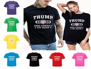 Hommes femmes Donald Trump T-shirt Tops d'été Tee Oneck à manches courtes t-shirts Trump 2020 Faire pleurer les libéraux Tshirt 11 Color D16082826