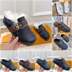 Hommes Femmes Easy Mule Sandal Luxury Designer Cozy Flat Comfort Clog Slipper Automne et hiver Style classique Cuir Caoutchouc Baotou Pantoufles Chaussures d'extérieur Taille 35-45