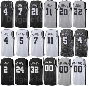 Hommes Femmes Enfants Sérigraphié Tony Parker Jersey 9 Basketball Menu Ginobili 20 Bruce Bowen 12 David Robinson 50 Tim Duncan 21 Thaddeus Young Al-Farouq Aminu 5