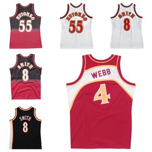 Maillots de basket-ball cousus # 8 Steve Smith 55 Mutombo 4 Webb 1986-87 96-97 maille Hardwoods Classics maillot rétro hommes femmes jeunes S-6XL