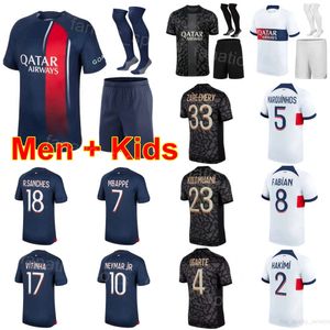 Hommes Youth Club 7 Kylian Mbappe Maillots 99 Gianluigi Donnarumma 11 Marco Asensio 10 Ousmane Dembele 1 Keylor Navas 37 Milan Skriniar Kits de maillots de football 2023 2024 BaLi