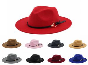 Men039s Fedora Sombrero para caballeros Woolen Wide Brim Church Church Band Wide Flat Brim Hats Jazz Hats elegantes Trilby Panamá EEA77862852