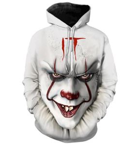 Men039s Sweatshirts Sweatshirts It Clown 3D Chapitre à capuche imprimé deux thriller Movie Horror Pullover Men Women Women Fashion Casual OV9257528