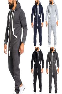 Men039s Sudaderas con capucha Sudaderas para hombre Body Otoño Invierno Color a juego Manga larga Suéter con capucha Cremallera Adulto Onesie Combin3653288