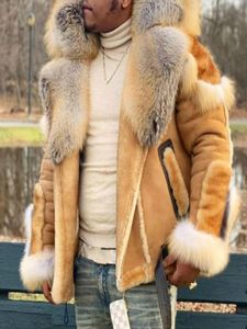 Men039s Jackets Faux Leather Plush Fur Coats Men One Boor Collar Coat Man Casaco Feminino Ropa Vintage Harajuku Plus Tamaño 48982140