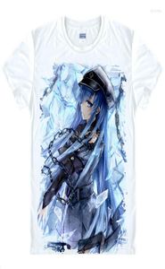 Men039s T COQUITAS RED Ojos de la espada Akame Ga Kill Esdeath Men de anime únicos estampado estampado de manga corta Casta de cosplay Camiseta6329515