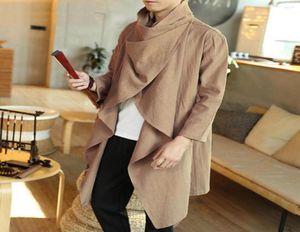 Men039s Trench Coats Coat Manga larga Cardigan Hombres Primavera Verano Gótico Punk Cape Ruffle Shawl Midi9666663