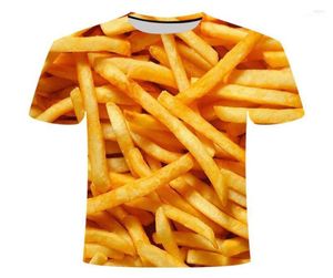 Men039s Camisetas 2022 Summer Cool Food Food Fries Fries French Men Mujeres Mujeres Camisetas Casuales Harajuku Diseño Camisa Drop6059097