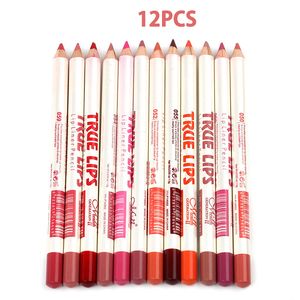 Menow 12 pièces/ensemble crayon à lèvres professionnel étanche en bois stylo Contour des lèvres mat rouge à lèvres stylo de tatouage des lèvres