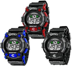 Hommes grands enfants pour enfants garçons entiers sports de mode mignonnes mignonnes étudiantes LED Digital Watch Electronic Gift Party Mens Sport Watch9711055