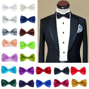 Corbata de moño para hombre, pañuelo de boda, satén Formal, pajarita clásica de color sólido, estilo de regalo de bolsillo cuadrado a la moda, pajarita, corbatas