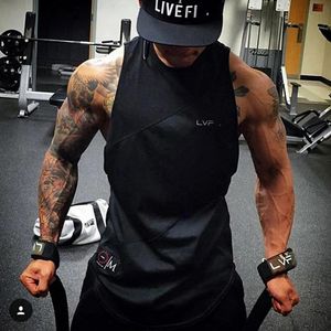 Mens Brand Gym Clothing Bodybuilding Singlets Sports Tank Top Man Fitness Shirt Muscle Guys Sans manche