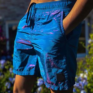 Pantalones cortos de marca para hombre, pantalones cortos tipo isla de secado rápido, reflectantes, de nailon, de tela de primera calidad, que cambian de color